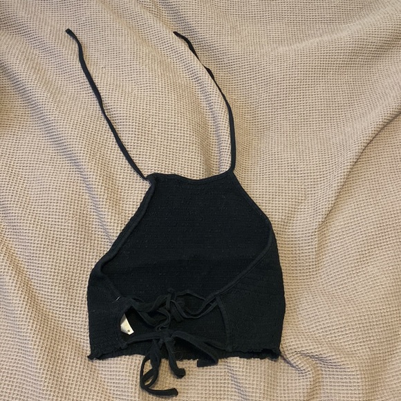 Small, black halter crop top from Garage - Picture 2 of 2